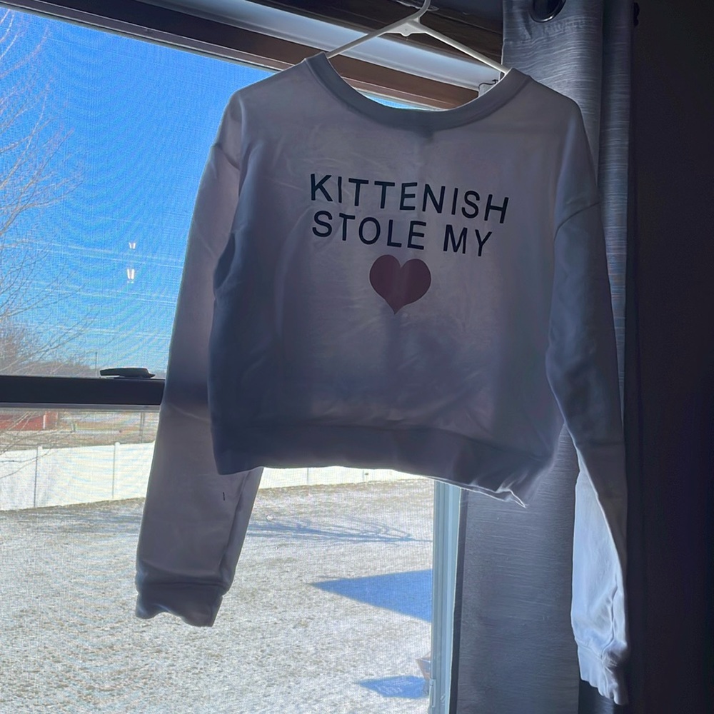 Kittenish crop sweatshirt